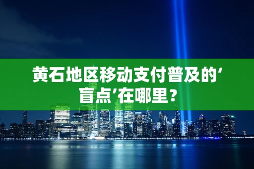 黄石地区移动支付普及的‘盲点’在哪里？