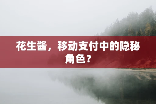 花生酱，移动支付中的隐秘角色？