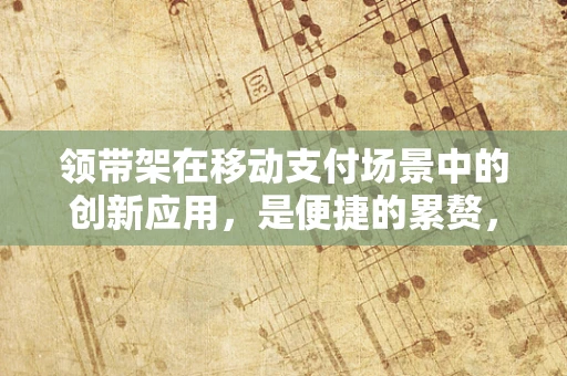 领带架在移动支付场景中的创新应用，是便捷的累赘，还是智能的助手？