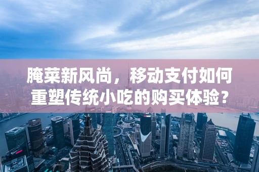 腌菜新风尚，移动支付如何重塑传统小吃的购买体验？