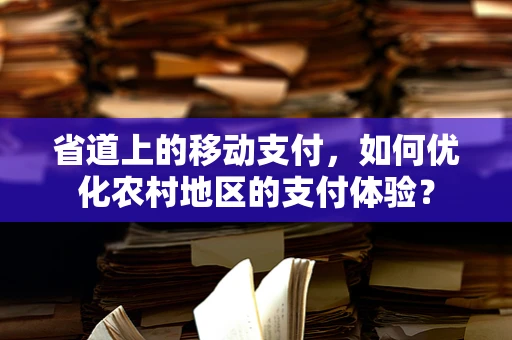 省道上的移动支付，如何优化农村地区的支付体验？