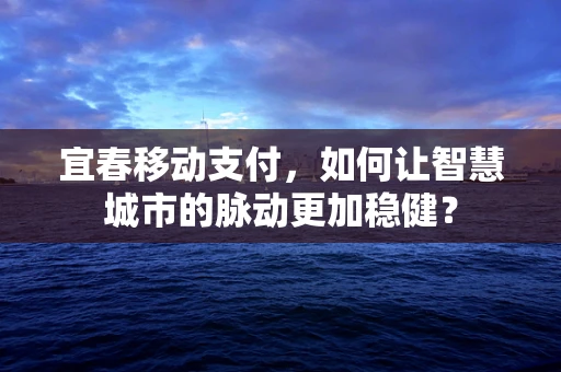 宜春移动支付，如何让智慧城市的脉动更加稳健？