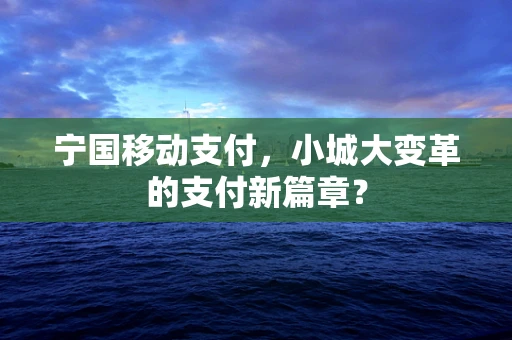 宁国移动支付，小城大变革的支付新篇章？