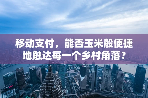 移动支付，能否玉米般便捷地触达每一个乡村角落？