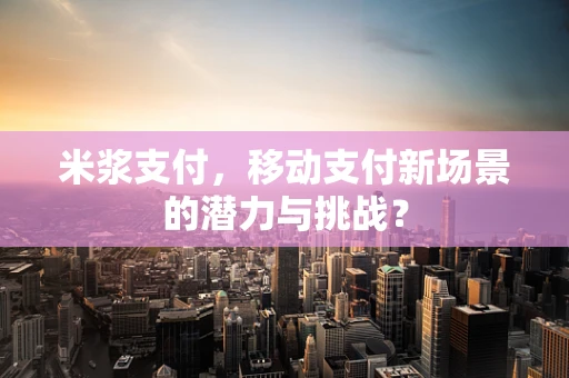 米浆支付，移动支付新场景的潜力与挑战？