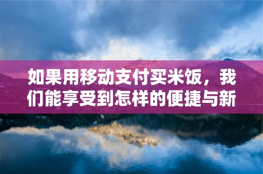 如果用移动支付买米饭，我们能享受到怎样的便捷与新体验？