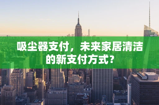 吸尘器支付，未来家居清洁的新支付方式？