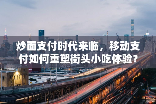 炒面支付时代来临，移动支付如何重塑街头小吃体验？