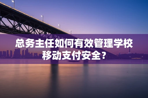 总务主任如何有效管理学校移动支付安全？