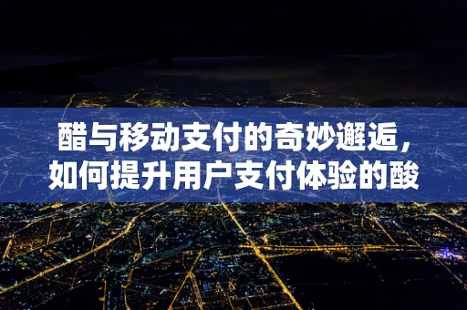 醋与移动支付的奇妙邂逅，如何提升用户支付体验的酸甜滋味？