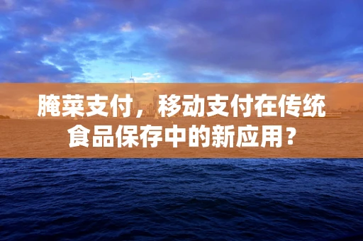 腌菜支付，移动支付在传统食品保存中的新应用？