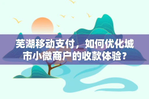 芜湖移动支付，如何优化城市小微商户的收款体验？