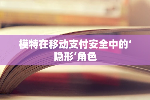 模特在移动支付安全中的‘隐形’角色