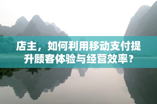 店主，如何利用移动支付提升顾客体验与经营效率？