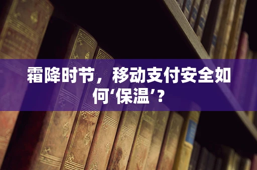 霜降时节，移动支付安全如何‘保温’？