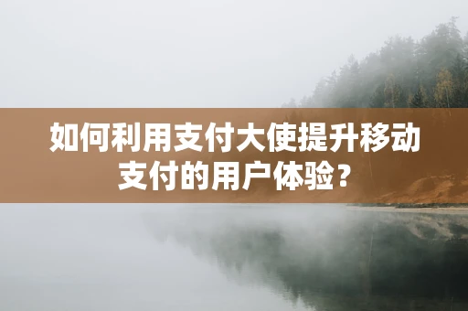 如何利用支付大使提升移动支付的用户体验？