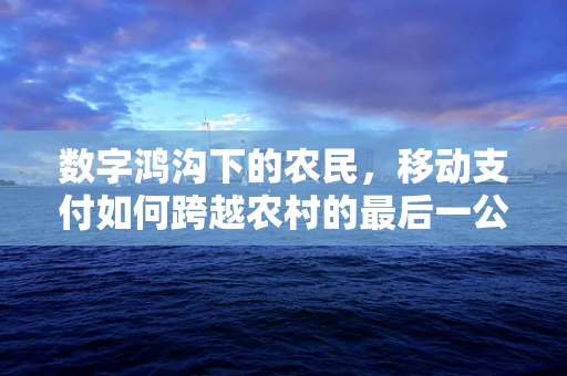 数字鸿沟下的农民，移动支付如何跨越农村的最后一公里？