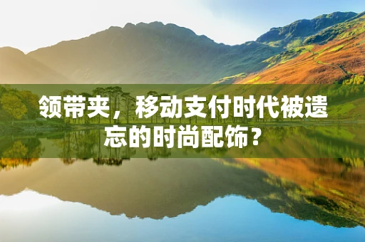 领带夹，移动支付时代被遗忘的时尚配饰？