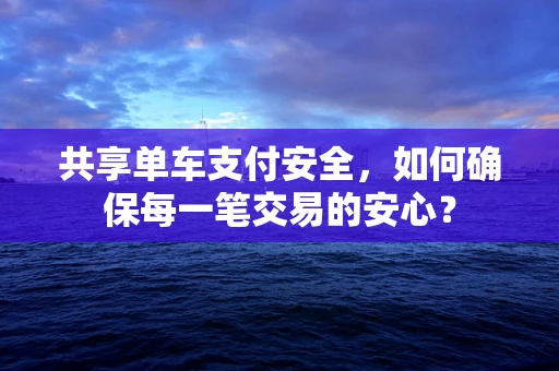 共享单车支付安全，如何确保每一笔交易的安心？