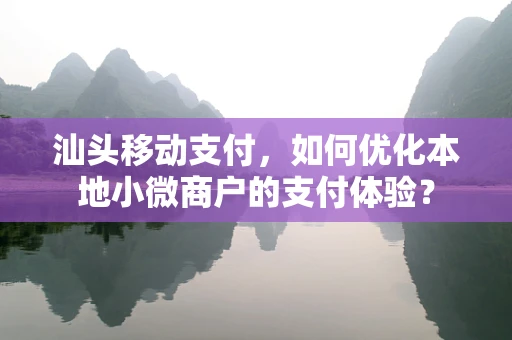 汕头移动支付，如何优化本地小微商户的支付体验？